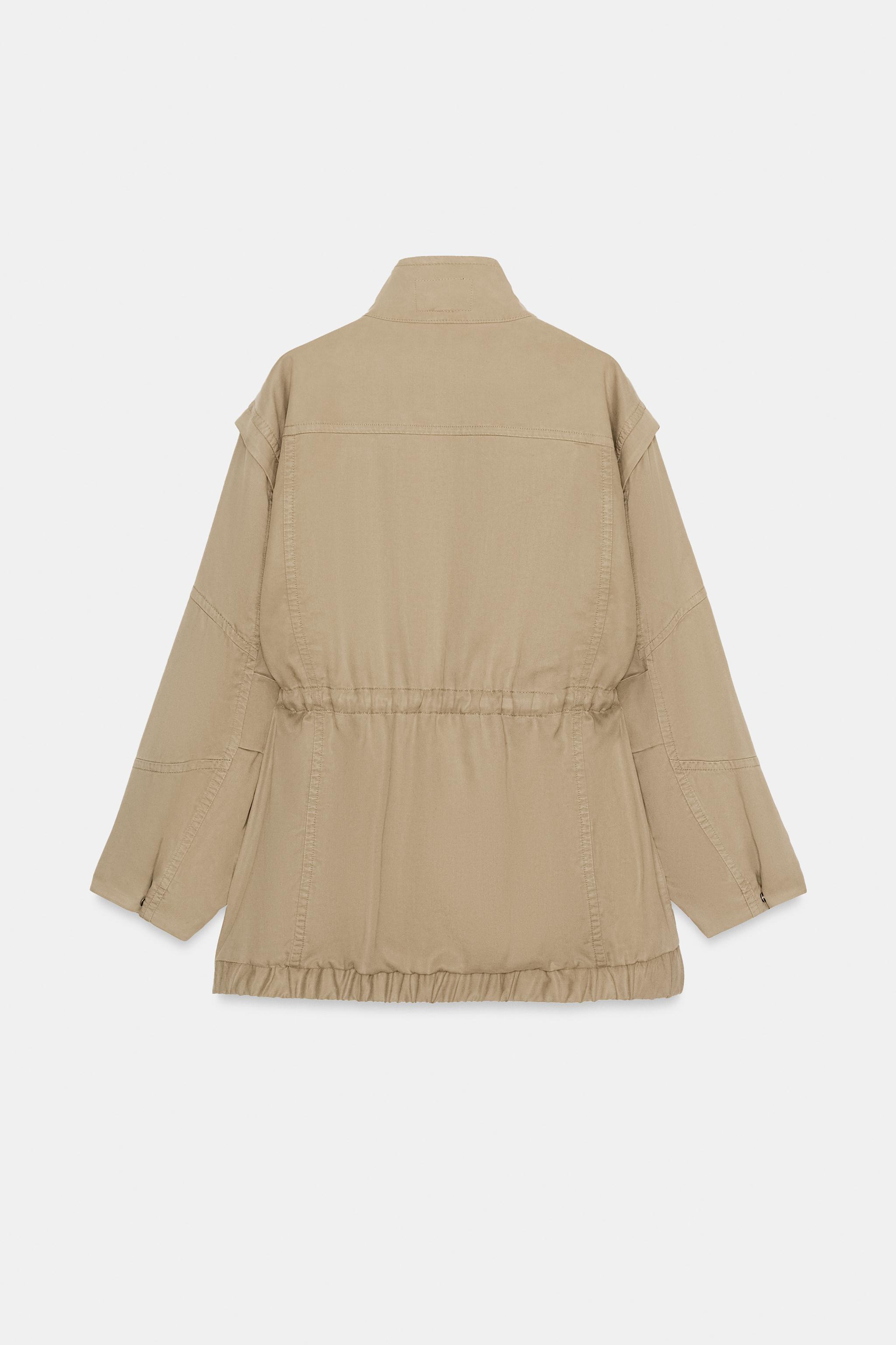 BLOUSON LONG À COL MONTANT